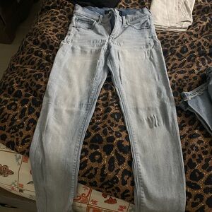 Express light wash skinny jeans